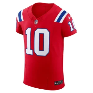 Mac jones new england patriots nike alternate vapor f.u.s.e. elite jersey Red 44