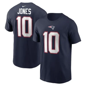 Mac jones new england patriots nike player name number t shirt Navy