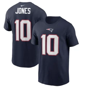 Mac jones new england patriots nike player name number t shirt Navy