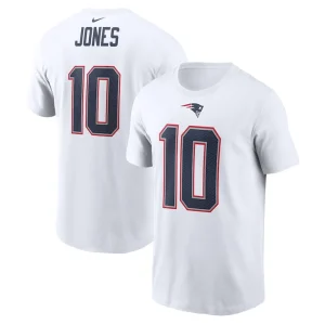 Mac jones new england patriots nike player name number t shirt White