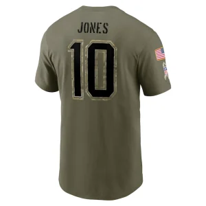Mac jones new england patriots nike salute to service name number t shirt Olive L