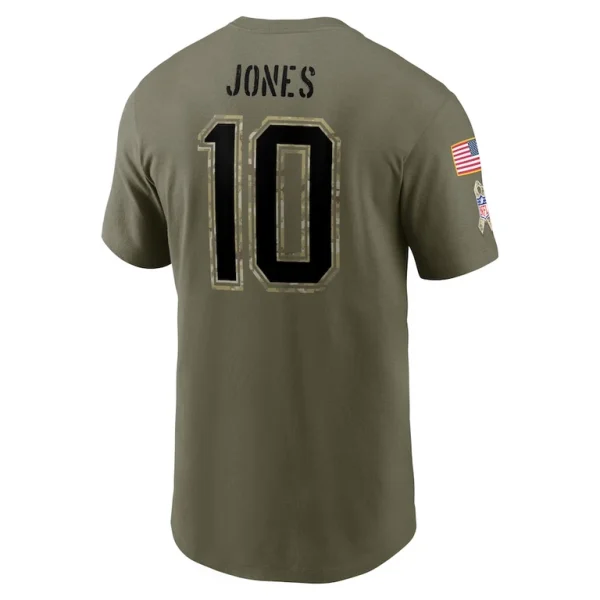 Mac jones new england patriots nike salute to service name number t shirt Olive L
