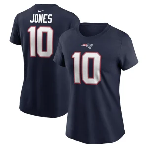 Mac jones new england patriots nike womens player name number t shirt Navy