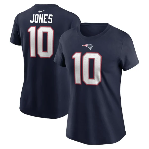 Mac jones new england patriots nike womens player name number t shirt Navy