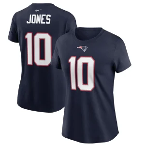 Mac jones new england patriots nike womens player name number t shirt Navy