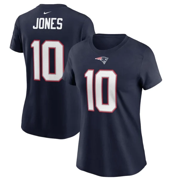 Mac jones new england patriots nike womens player name number t shirt Navy