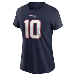 Mac jones new england patriots nike womens player name number t shirt Navy M