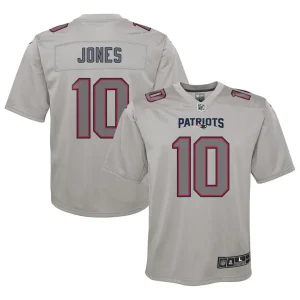 Mac jones new england patriots nike youth atmosphere fashion game jersey Gray