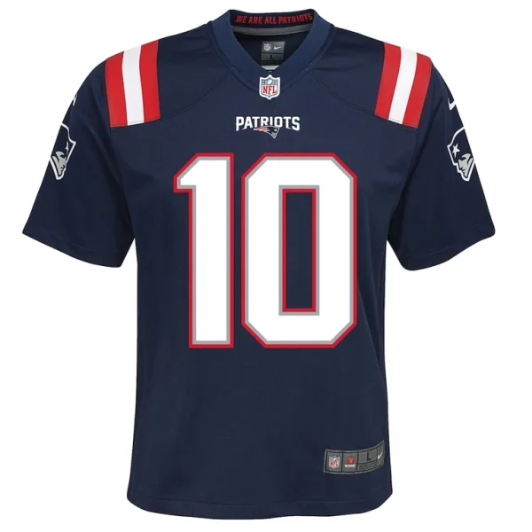 Mac jones new england patriots nike youth game jersey Navy Yth M