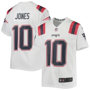 Mac jones new england patriots nike youth game jersey White