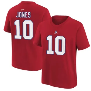 Mac jones new england patriots nike youth player name number t shirt Red