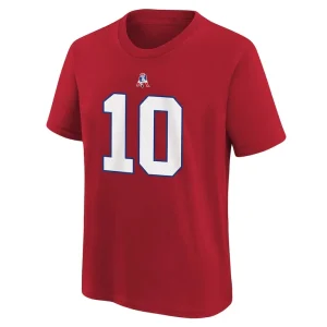 Mac jones new england patriots nike youth player name number t shirt Red Yth M