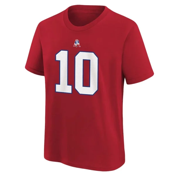 Mac jones new england patriots nike youth player name number t shirt Red Yth M