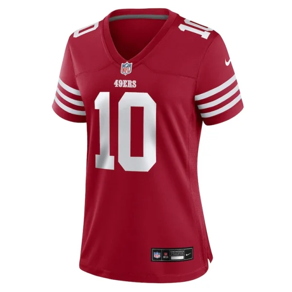Mac jones san francisco 49ers nike womens team game jersey Scarlet M