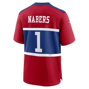 Malik nabers new york giants nike alternate game jersey Century red L