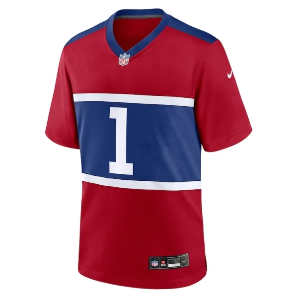 Malik nabers new york giants nike alternate game jersey Century red M