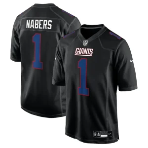 Malik nabers new york giants nike fashion jersey Carbon black