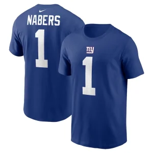 Malik nabers new york giants nike name number t shirt Royal