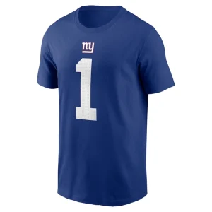 Malik nabers new york giants nike name number t shirt Royal M