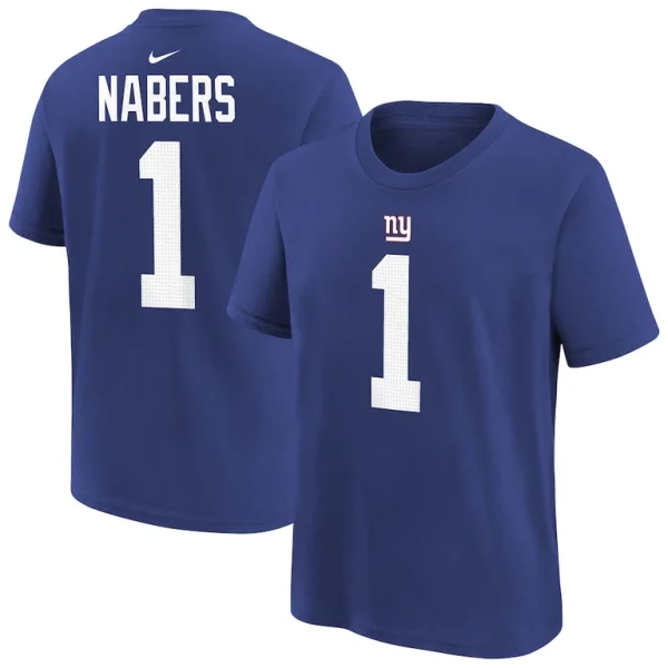 Malik nabers new york giants nike player name number t shirt Royal