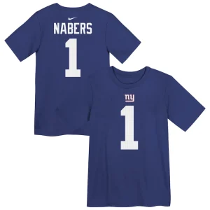 Malik nabers new york giants nike preschool name number t shirt Royal