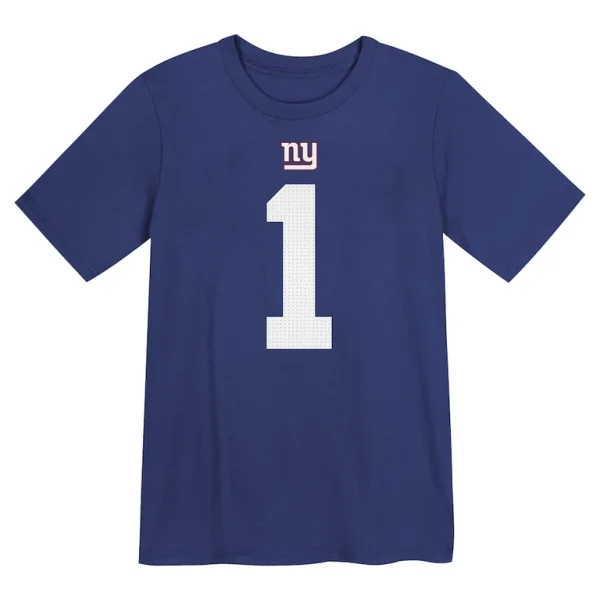 Malik nabers new york giants nike preschool name number t shirt Royal 56