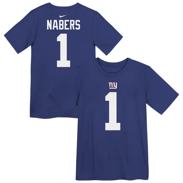 Malik nabers new york giants nike preschool name number t shirt Royal