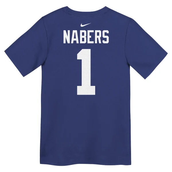 Malik nabers new york giants nike preschool name number t shirt Royal 7