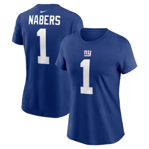 Malik nabers new york giants nike womens player name number t shirt Royal