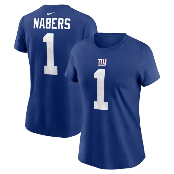 Malik nabers new york giants nike womens player name number t shirt Royal
