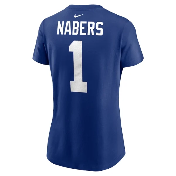 Malik nabers new york giants nike womens player name number t shirt Royal L