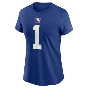 Malik nabers new york giants nike womens player name number t shirt Royal M