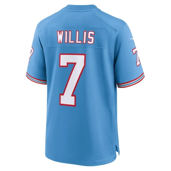 Malik willis tennessee titans nike oilers throwback alternate game player jersey Light blue L