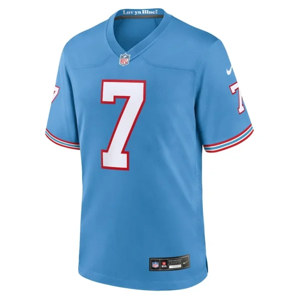 Malik willis tennessee titans nike oilers throwback alternate game player jersey Light blue M