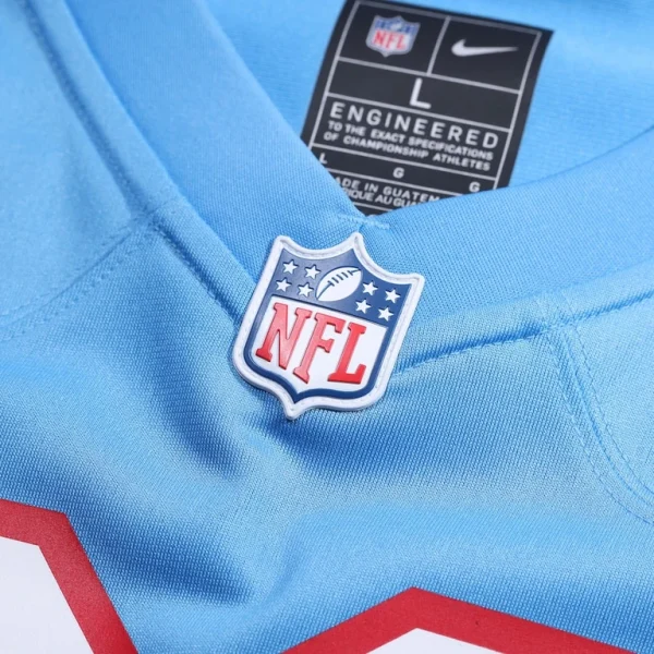 Malik willis tennessee titans nike oilers throwback alternate game player jersey Light blue XL