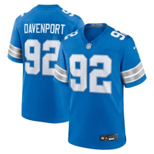 Marcus davenport detroit lions nike team game jersey Blue