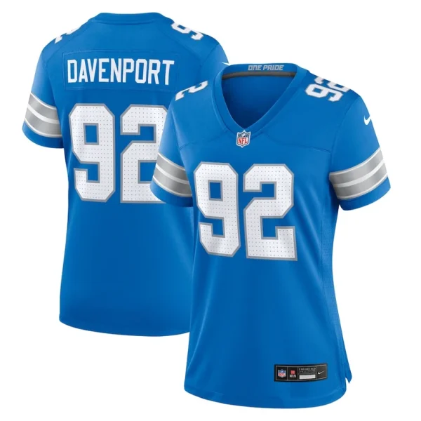 Marcus davenport detroit lions nike womens team game jersey Blue