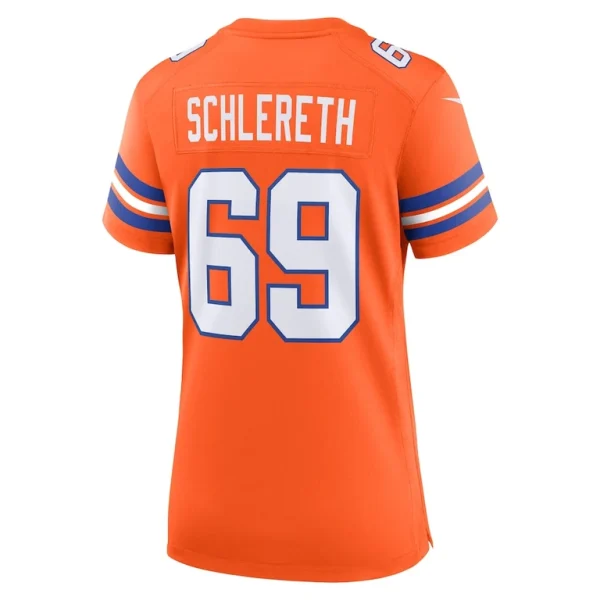 Mark schlereth denver broncos nike womens mile high collection 1977 throwback retired player game jersey Orange L