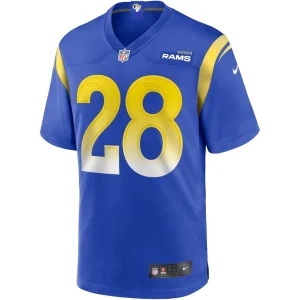 Marshall faulk los angeles rams nike game retired player jersey Royal M