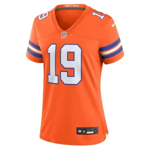 Marvin mims jr denver broncos nike womens mile high collection 1977 throwback player game jersey Orange M