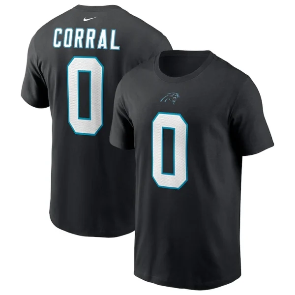 Matt corral carolina panthers nike player name number t shirt Black