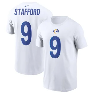 Matthew stafford los angeles rams nike name number t shirt White