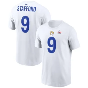 Matthew stafford los angeles rams nike super bowl lvi bound name number t shirt White