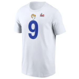 Matthew stafford los angeles rams nike super bowl lvi bound name number t shirt White M