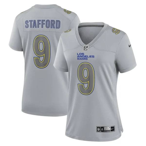 Matthew stafford los angeles rams nike womens atmosphere fashion game jersey Gray