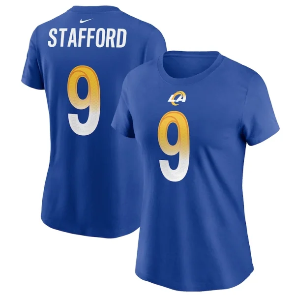 Matthew stafford los angeles rams nike womens name number t shirt Royal