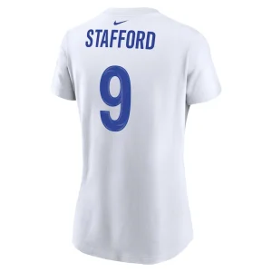 Matthew stafford los angeles rams nike womens super bowl lvi name number t shirt White L