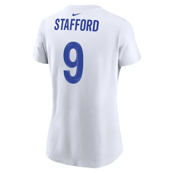 Matthew stafford los angeles rams nike womens super bowl lvi name number t shirt White L