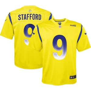 Matthew stafford los angeles rams nike youth inverted game jersey Gold