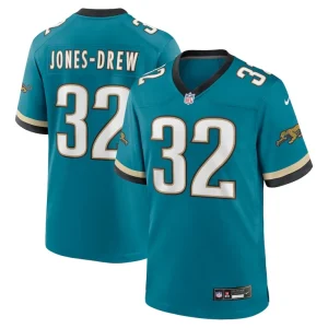 Maurice jones drew jacksonville jaguars nike prowler throwback retired player game jersey Teal